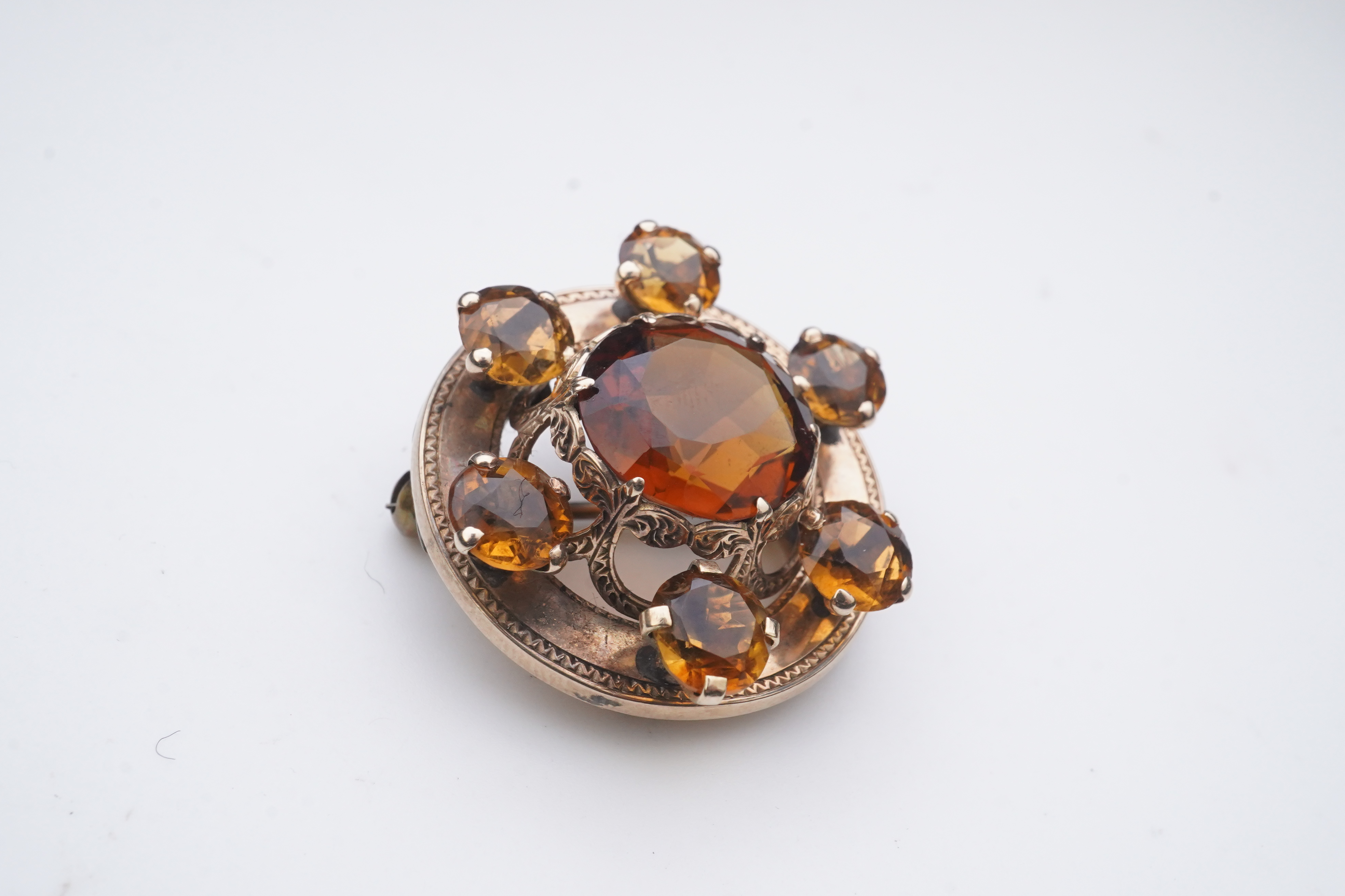 A Victorian citrine brooch, Scotland, late 19th century